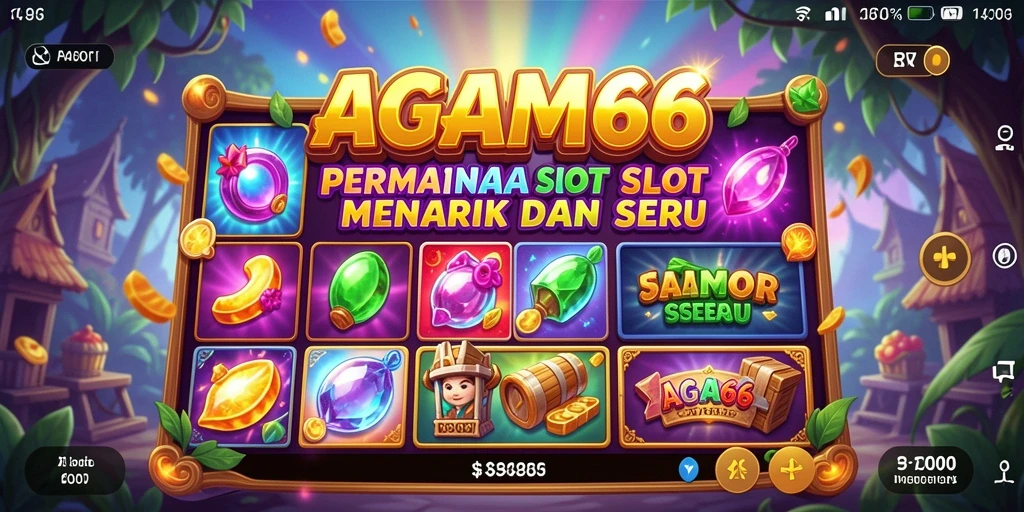 Tampilan gameplay AGAM66 yang penuh warna dan seru.