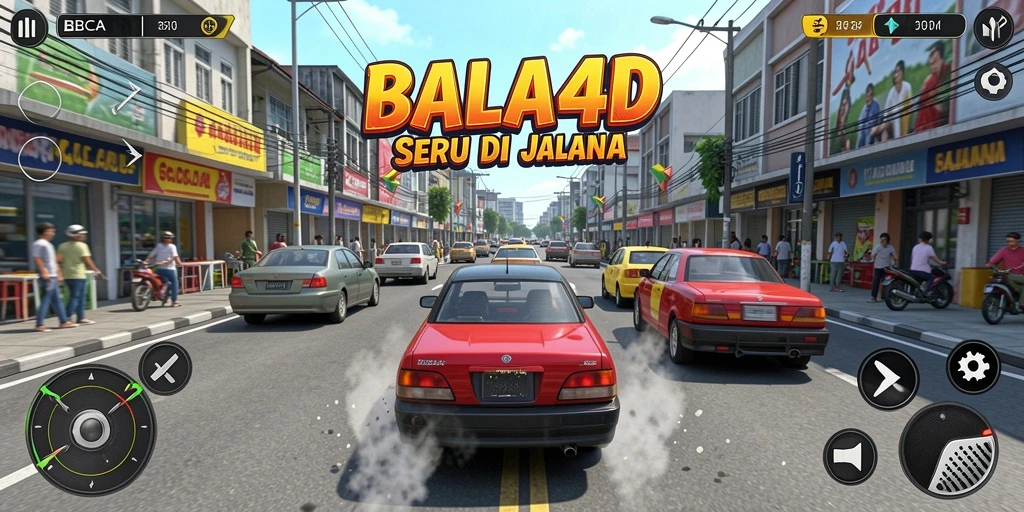 Screenshot gameplay BBCA4D menampilkan balapan seru dengan grafis menawan.
