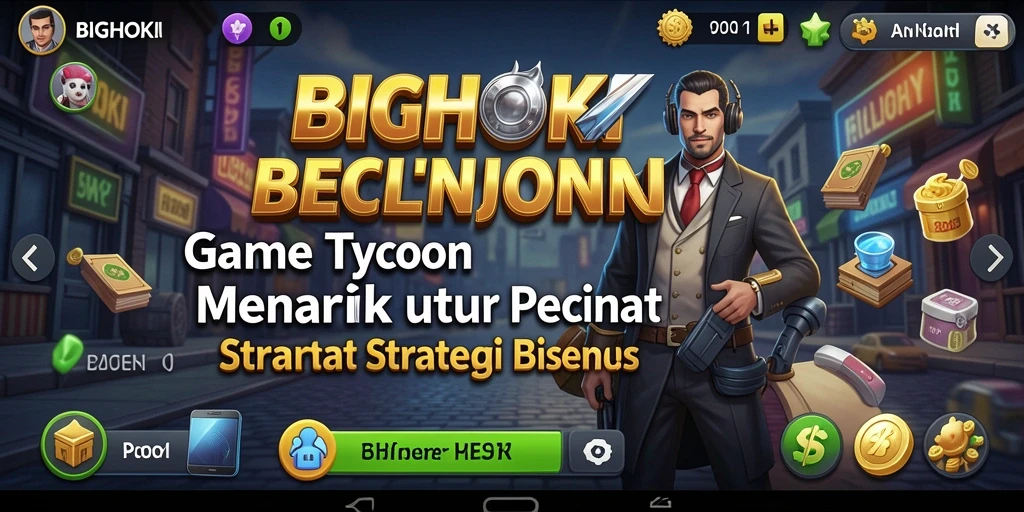Tangkapan layar dari gameplay <strong>BIGHOKI</strong> yang menampilkan aktivitas bisnis yang dinamis.