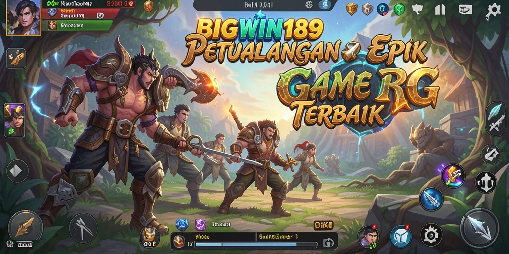 Tangkapan layar utama menunjukkan karakter bertarung dalam pertempuran RPG yang intens.
