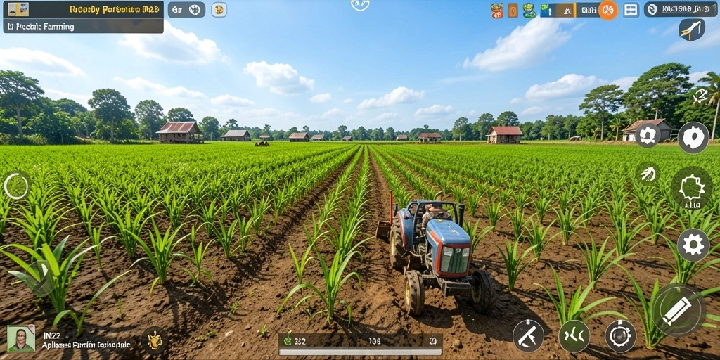 Tampilan screenshot IN22 menampilkan pengalaman pertanian yang seru dan interaktif.