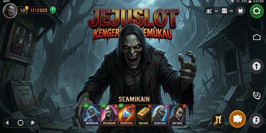 Menampilkan suasana kelam dan mencekam dari gameplay JEJUSLOT.