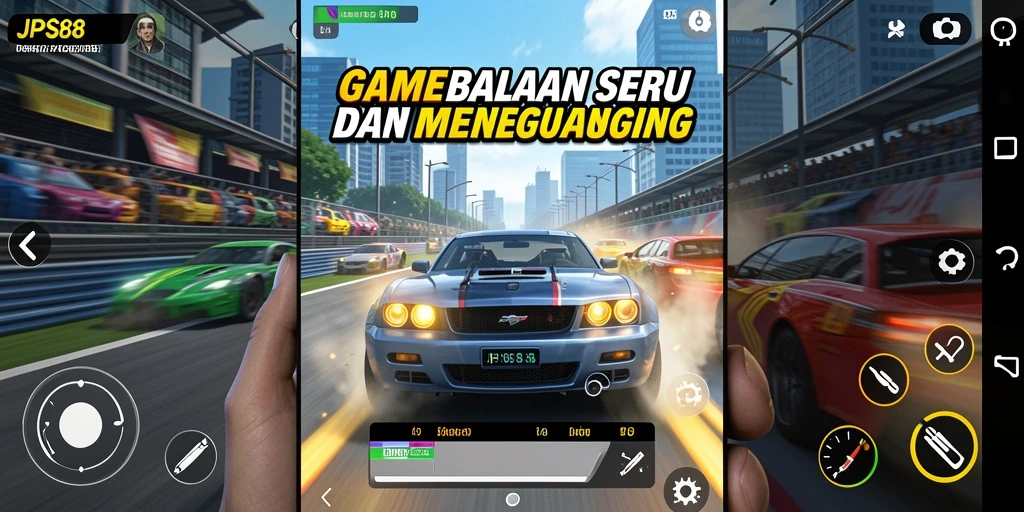 Tangkapan layar gameplay seru JPS88 yang menampilkan aksi balapan menarik.
