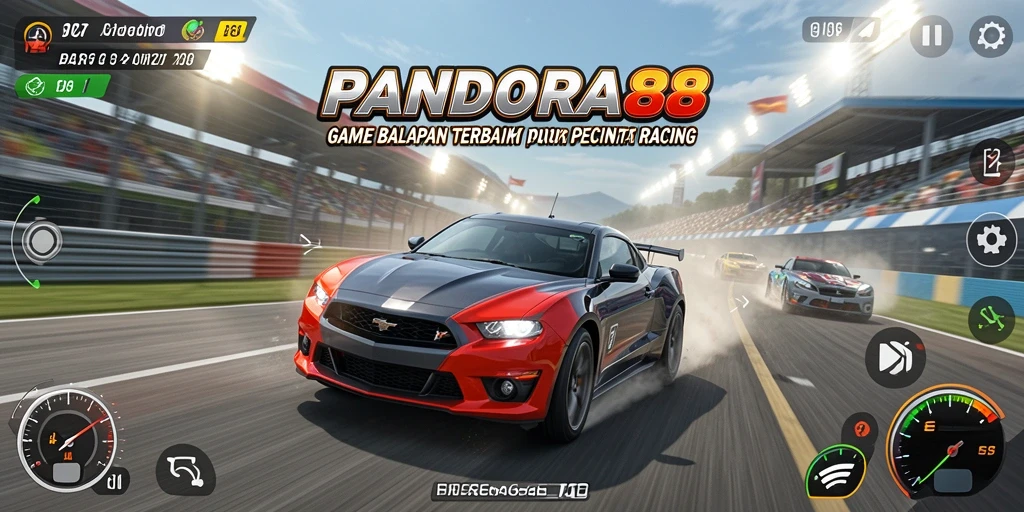 Gameplay seru PANDORA88 yang mendebarkan saat balapan.