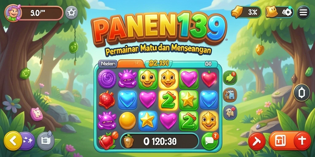 Tampilan gameplay <strong>PANEN138</strong> yang penuh warna dan menantang.