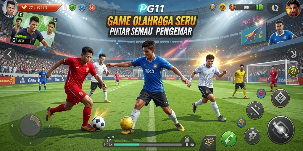 Tangkapan layar PG11 menampilkan aksi olahraga yang mendebarkan.