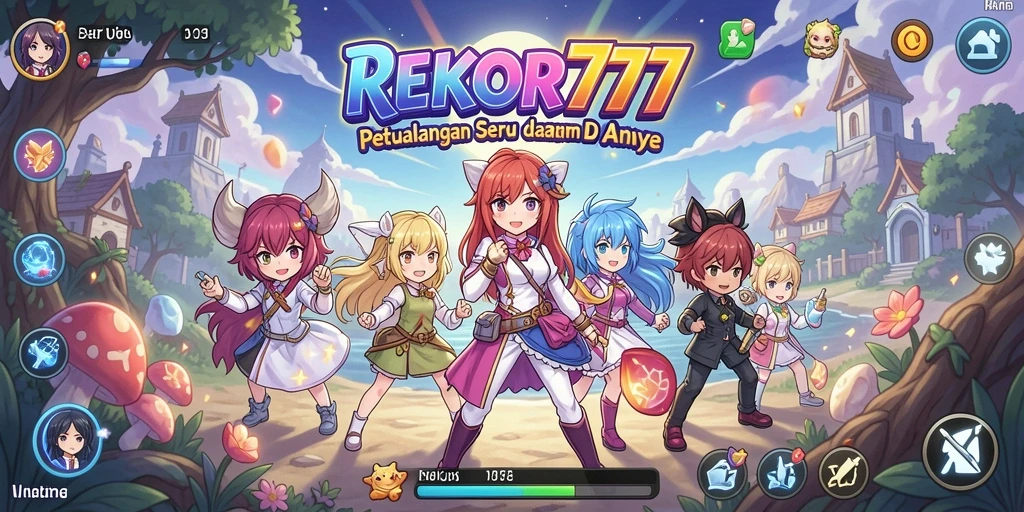 Screenshot gameplay REKOR777 menunjukkan aksi seru karakter anime.