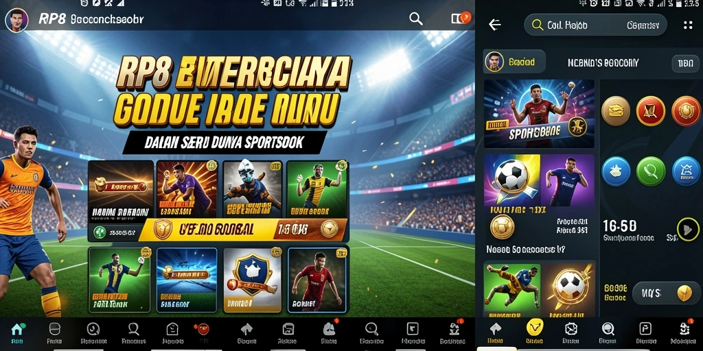 Tampilan gameplay RP8 dengan antarmuka sportsbook yang menarik.
