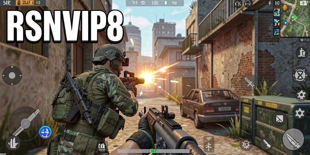 Tampilan gameplay RSNVIP8 dengan aksi menegangkan dalam TPS.