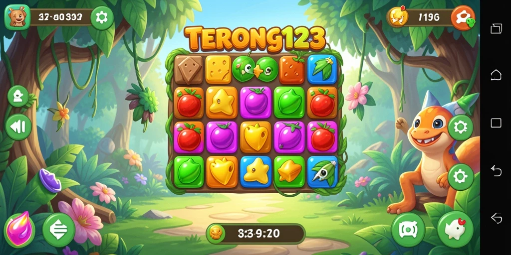 Tampilan gameplay seru dalam TERONG123 dengan tantangan Match-3.