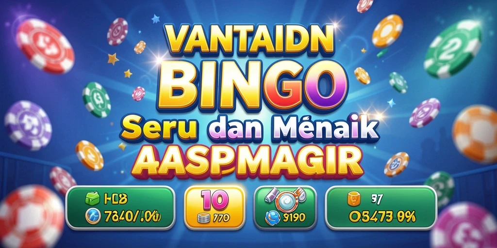Tampilan gameplay seru di <strong>VANTAIDN</strong> dengan kartu Bingo yang berwarna-warni.